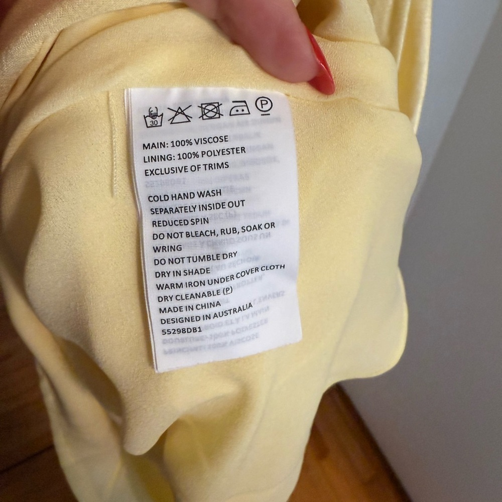 Bardot Lemon Yellow Satin Dress - Picture 6 of 8